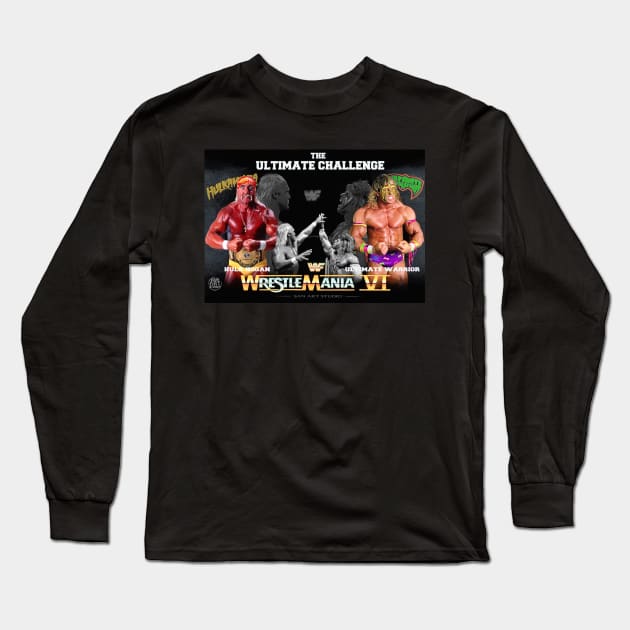 Hulk Hogan v warrior Long Sleeve T-Shirt by SAN ART STUDIO 